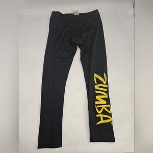 ZumbavLeggings with Yellow Zumba Print L
